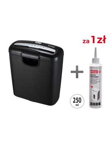 Activejet Niszczarka Ash-0601S + Activejet Olej Do Niszczarek 250Ml Aso-250 Za 1 Zł