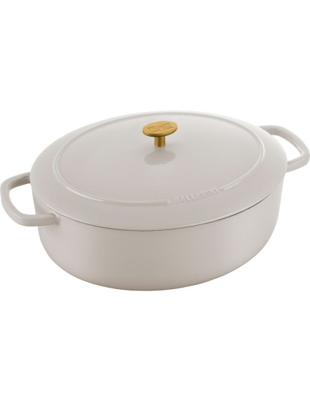 Ballarini Bellamonte Garnek Żeliwny Owalny 7.5 Ltr, Kość Słoniowa