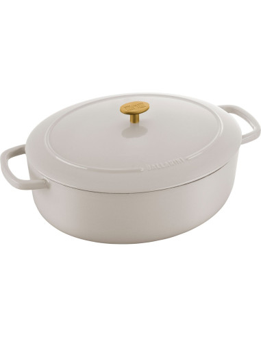 Ballarini Bellamonte Garnek Żeliwny Owalny 7.5 Ltr, Kość Słoniowa