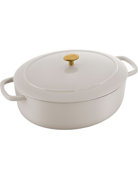 Ballarini Bellamonte Garnek Żeliwny Owalny 7.5 Ltr, Kość Słoniowa