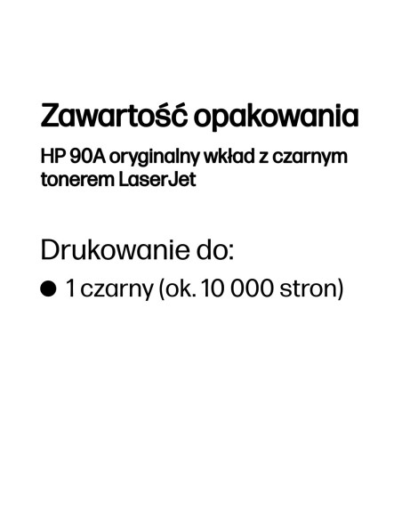 Hp 90A Oryginalny Wkład Z Czarnym Tonerem Laserjet