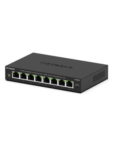 Netgear Gs308E Zarządzany L2/L3 Gigabit Ethernet (10/100/1000) Obsługa Poe Czarny