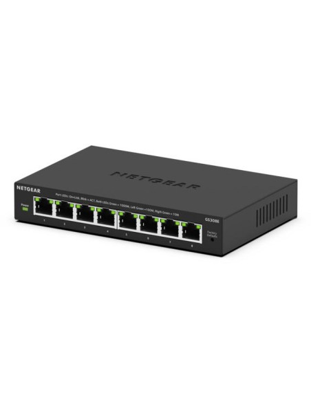 Netgear Gs308E Zarządzany L2/L3 Gigabit Ethernet (10/100/1000) Obsługa Poe Czarny