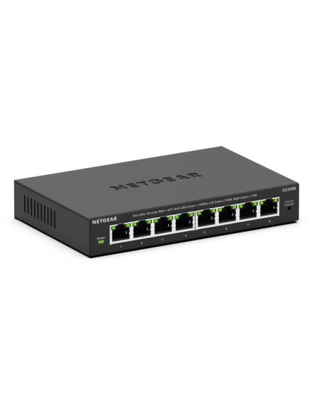 Netgear Gs308E Zarządzany L2/L3 Gigabit Ethernet (10/100/1000) Obsługa Poe Czarny