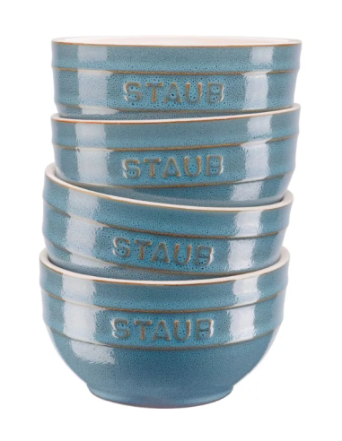 Zestaw 4 Misek Okrągłych Staub 40508-147-0 - Antyczny Turkusowy 14 Cm