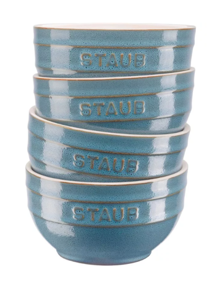 Zestaw 4 Misek Okrągłych Staub 40508-147-0 - Antyczny Turkusowy 14 Cm