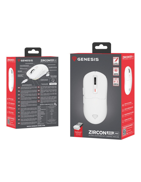 Genesis Nmg-2194 Myszka Gaming Oburęczny Bluetooth + Usb Type-C Optyczny 26000 Dpi