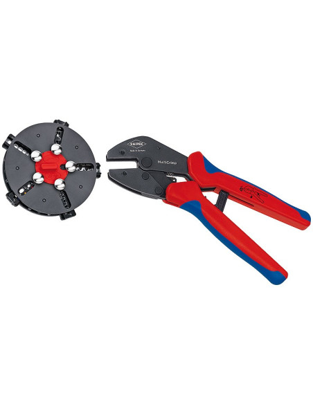 Knipex 97 33 02 Zaciskarka Kablowa Narzędzie Do Zaciskania Niebieski, Czerwony