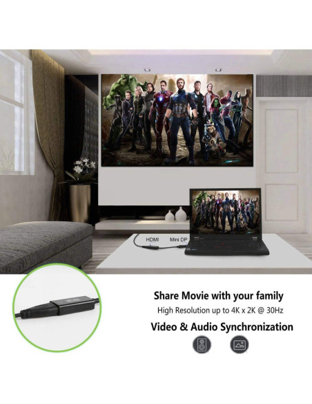 Techly Iadap Mdp-Hdmif8K Adapter Kablowy Mini Displayport Hdmi Czarny