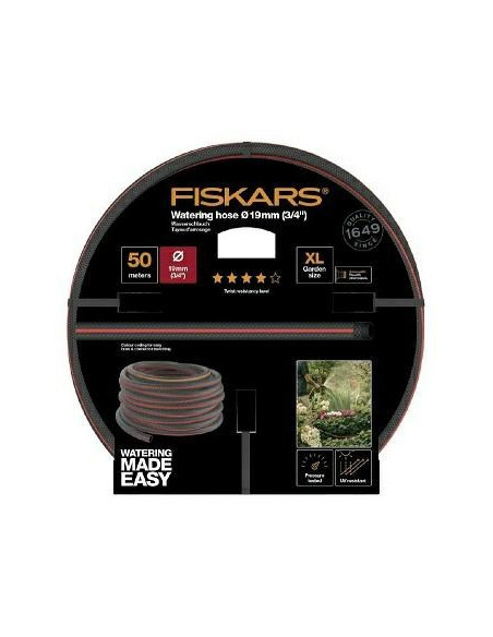 Fiskars 1027111 Wąż Ogrodowy 50 M Nad Ziemią Czarny, Czerwony