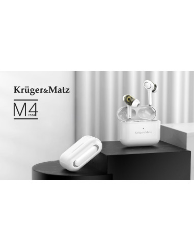 Kruger & Matz Dual Driver M4 Pro Słuchawki Douszne Tws Stereo Bluetooth Białe