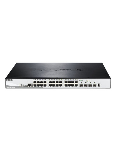 D-Link Dgs-1510-28Xmp/E Łącza Sieciowe Zarządzany L2/L3 Gigabit Ethernet (10/100/1000) Obsługa Poe Czarny, Szary