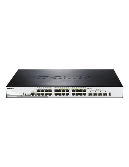 D-Link Dgs-1510-28Xmp/E Łącza Sieciowe Zarządzany L2/L3 Gigabit Ethernet (10/100/1000) Obsługa Poe Czarny, Szary