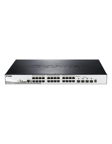 D-Link Dgs-1510-28Xmp/E Łącza Sieciowe Zarządzany L2/L3 Gigabit Ethernet (10/100/1000) Obsługa Poe Czarny, Szary