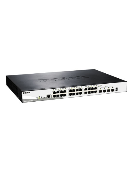 D-Link Dgs-1510-28Xmp/E Łącza Sieciowe Zarządzany L2/L3 Gigabit Ethernet (10/100/1000) Obsługa Poe Czarny, Szary
