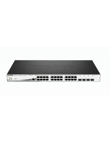 D-Link Dgs-1210-28Mp/E Łącza Sieciowe Zarządzany L2 Gigabit Ethernet (10/100/1000) Obsługa Poe 1U Czarny, Szary