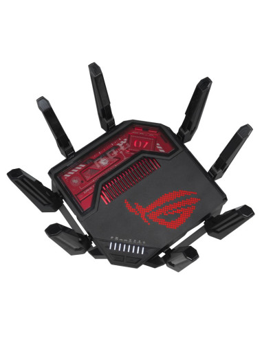 Asus Rog Rapture Gt-Be19000 Router Bezprzewodowy Multi-Gigabit Ethernet Trójpasmowy (2,4 Ghz / 5 Ghz / 6 Ghz) Czarny, Czerwony
