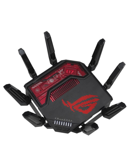 Asus Rog Rapture Gt-Be19000 Router Bezprzewodowy Multi-Gigabit Ethernet Trójpasmowy (2,4 Ghz / 5 Ghz / 6 Ghz) Czarny, Czerwony