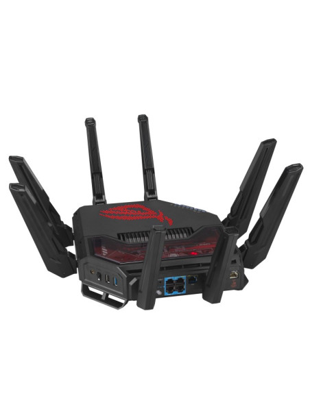 Asus Rog Rapture Gt-Be19000 Router Bezprzewodowy Multi-Gigabit Ethernet Trójpasmowy (2,4 Ghz / 5 Ghz / 6 Ghz) Czarny, Czerwony