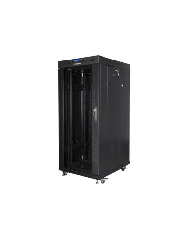 Szafa Instalacyjna Rack Stojąca 19" 27U 800X1200 Czarna Drzwi Szklane Lcd Lanberg (Flat Pack)