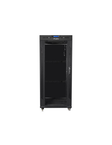 Szafa Instalacyjna Rack Stojąca 19" 27U 800X1200 Czarna Drzwi Szklane Lcd Lanberg (Flat Pack)