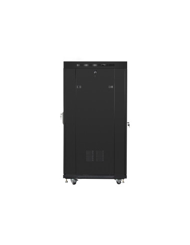 Szafa Instalacyjna Rack Stojąca 19" 27U 800X1200 Czarna Drzwi Szklane Lcd Lanberg (Flat Pack)