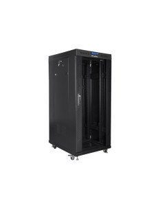 Lanberg Szafa Stojąca Rack 19" 27U 800X1000 Drzwi Szklane Lcd Czarna (Flat Pack) Ff01-8027-12Bl