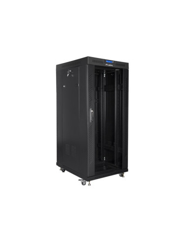 Lanberg Szafa Stojąca Rack 19" 27U 800X1000 Drzwi Szklane Lcd Czarna (Flat Pack) Ff01-8027-12Bl