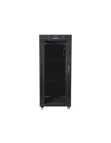Lanberg Szafa Stojąca Rack 19" 27U 800X1000 Drzwi Szklane Lcd Czarna (Flat Pack) Ff01-8027-12Bl