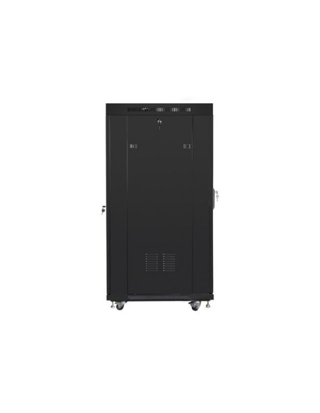 Lanberg Szafa Stojąca Rack 19" 27U 800X1000 Drzwi Szklane Lcd Czarna (Flat Pack) Ff01-8027-12Bl