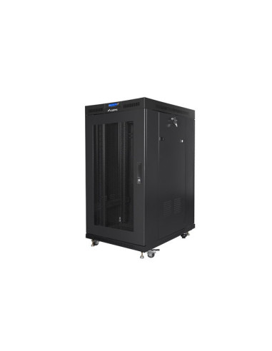 Szafa Instalacyjna Rack Stojąca 19" 22U 800X1000 Czarna Drzwi Perforowane Lcd Lanberg (Flat Pack) V2
