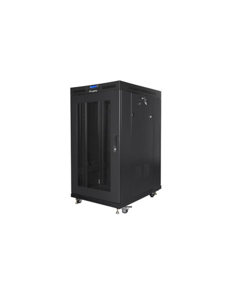 Szafa Instalacyjna Rack Stojąca 19" 22U 800X1000 Czarna Drzwi Perforowane Lcd Lanberg (Flat Pack) V2
