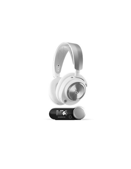 Steelseries Arctis Nova Pro Wireless Zestaw Słuchawkowy Przewodowy I Bezprzewodowy Opaska Na Głowę Gaming Bluetooth Srebrny, Bia