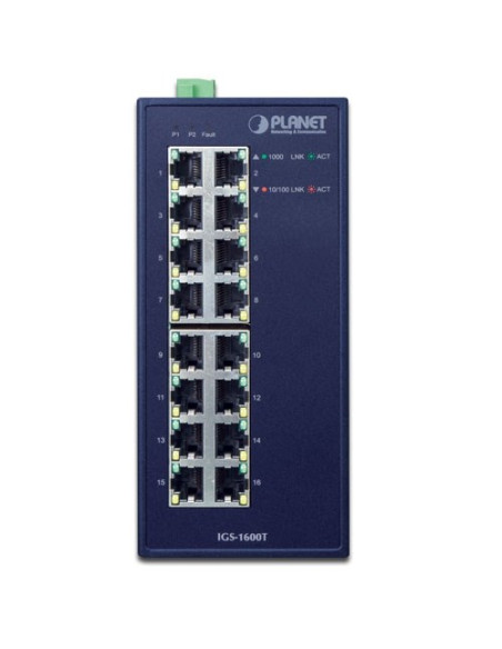 Planet Igs-1600T Łącza Sieciowe Nie Zarządzany L2 Gigabit Ethernet (10/100/1000) Niebieski