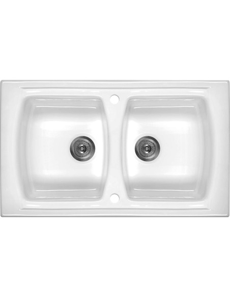 Zlewozmywak Ceramiczny 2-Komorowy Zcl_620N 5908212037836