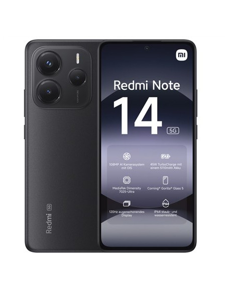 Smartfon Xiaomi Redmi Note 14 5G Midnight Juodas 6/128 Gb
