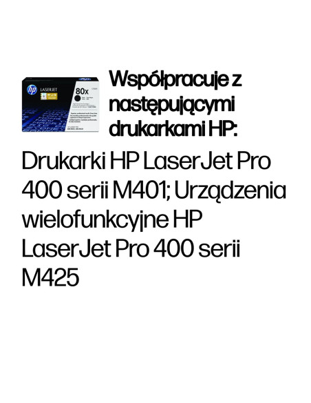 Hp 80X Svart Laserjet-Tonerkassett Med Hög Kapacitet, Original Kaseta Z Tonerem 1 Szt. Oryginalny Czarny