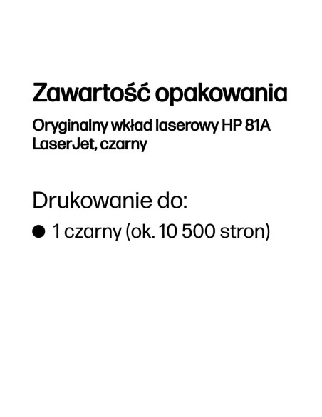 Hp Oryginalny Wkład Laserowy 81A Laserjet, Czarny