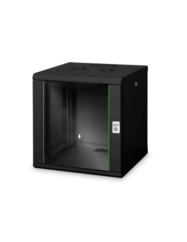 Digitus Szafa Sieciowa Wisząca Unique 19" 12U Rack 600X600, Drzwi Szyba, Czarny, Niedzielona, Złożona, 100Kg