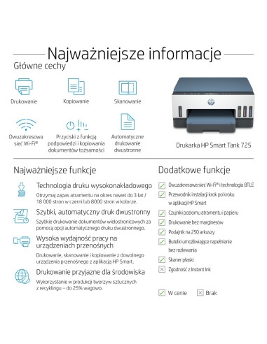 Hp Urządz. Wielof. Smart Tank 725 All-In-One 28B51A