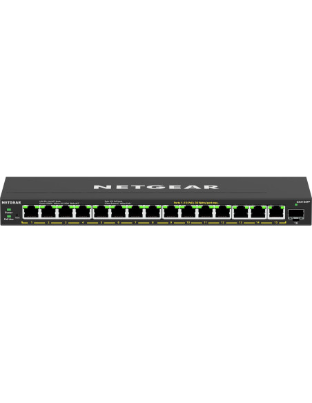 Netgear 16-Port High-Power Poe+ Gigabit Ethernet Plus Switch (231W) With 1 Sfp Port (Gs316Epp) Zarządzany Gigabit Ethernet (10/1