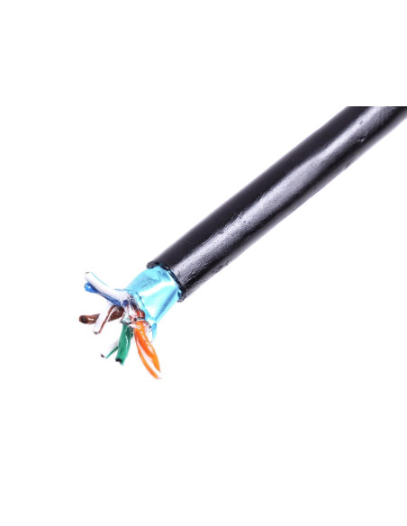 Kabel Instalacyjny Zewnętrzny Żelowany Digitus Kat.5E, F/Utp, Awg 24/1, Pe, 305M, Czarny, Szpula