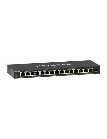 Netgear Gs316Ep-100Pes Łącza Sieciowe Zarządzany Gigabit Ethernet (10/100/1000) Obsługa Poe Czarny