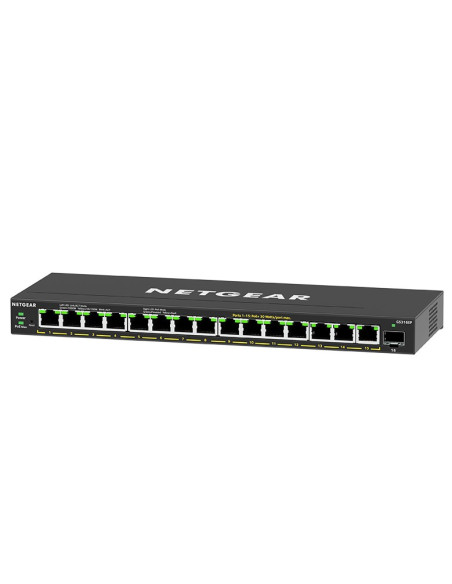 Netgear Gs316Ep-100Pes Łącza Sieciowe Zarządzany Gigabit Ethernet (10/100/1000) Obsługa Poe Czarny
