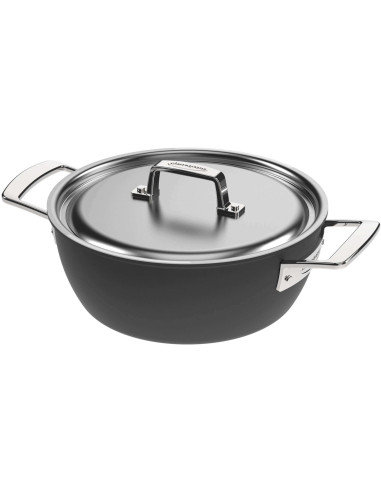 Demeyere Black 5 Patelnia Głęboka 2H Z Pokrywką 24 Cm