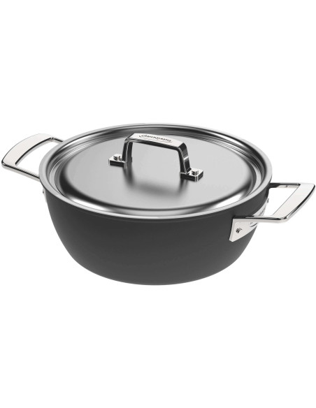 Demeyere Black 5 Patelnia Głęboka 2H Z Pokrywką 24 Cm
