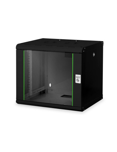Digitus Szafa Sieciowa Wisząca Unique 19" 9U Rack 600X450, Drzwi Szyba, Czarny, Niedzielona, Złożona, 100Kg