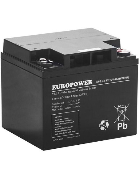 Akumulator Agm Europower Serii Eps 12V 42Ah (Żywotność 8-12 Lat)