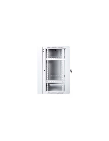 Szafa Sieciowa Wisząca 19" 15U Rack 600X600, Drzwi Szyba, Szary, Dzielona, Złożona, 60Kg
