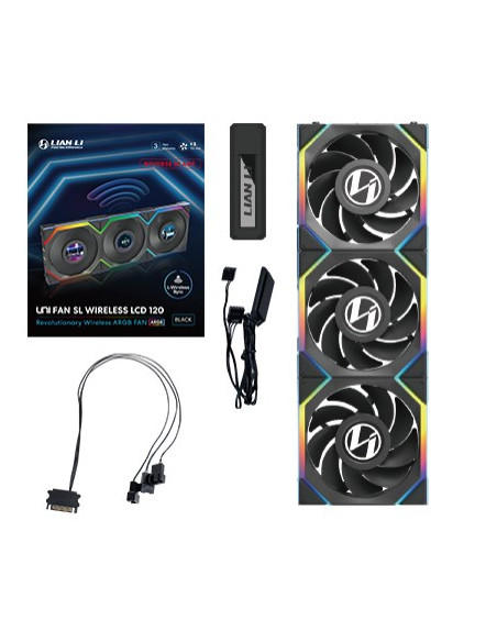 Lian Li Uni Fan Sl Wireless Lcd 120 Reverse Blade Obudowa Komputera Wentylator 12 Cm Czarny 3 Szt.